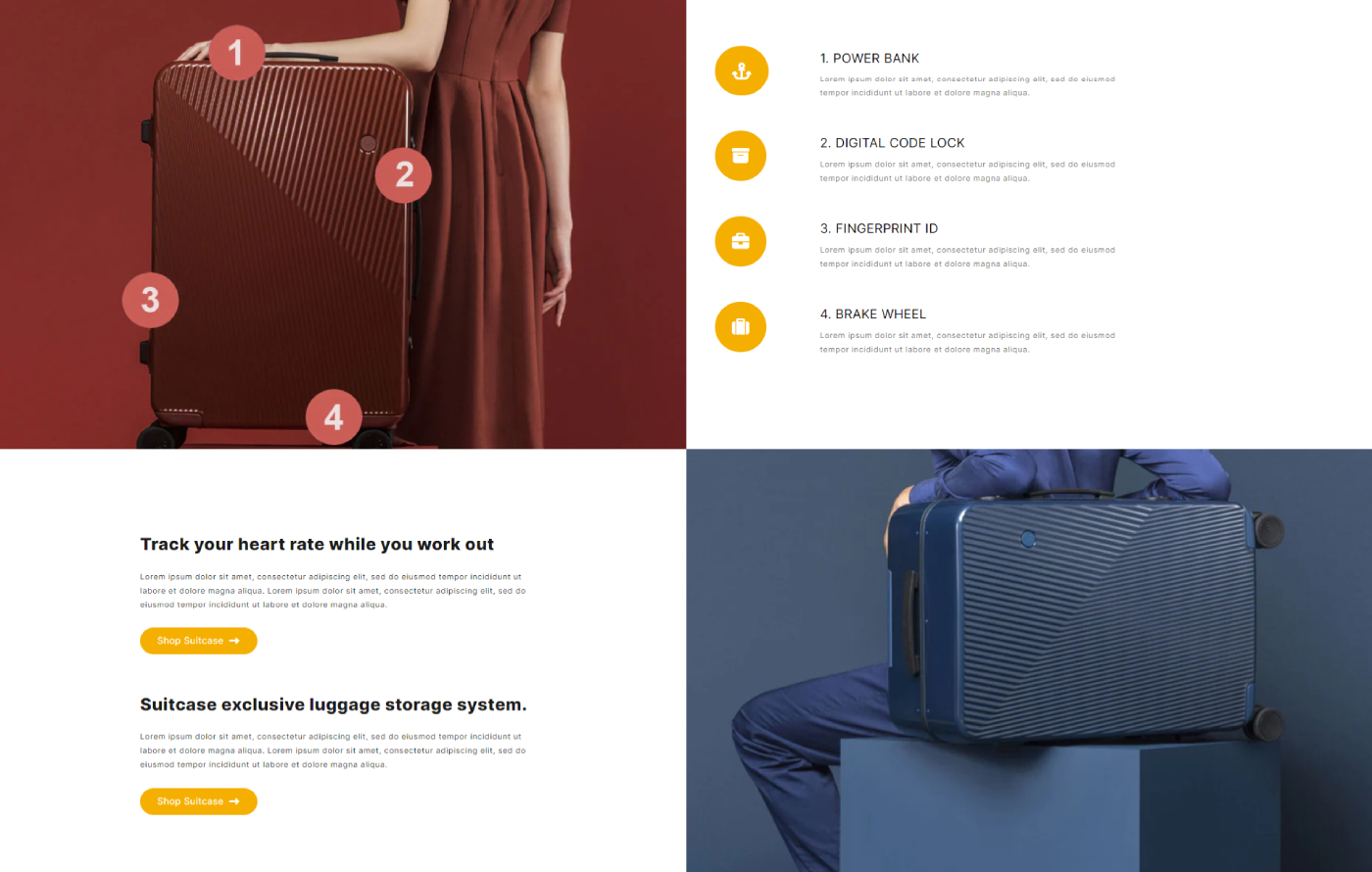 Suitcasify - Bag Shopify template built by Pagefly