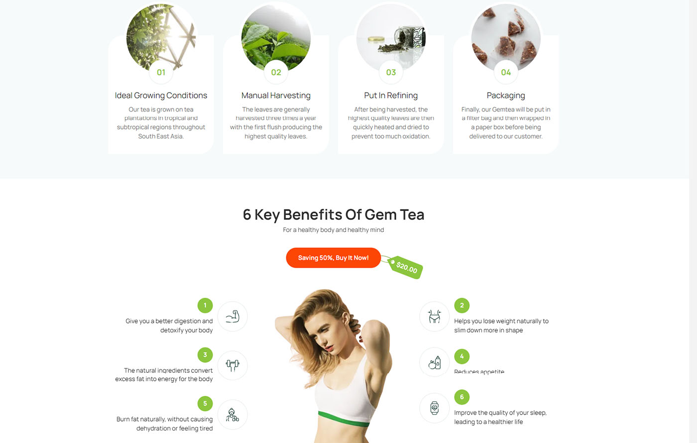 Organic GemTea - Tea Shopify template built by GemPages