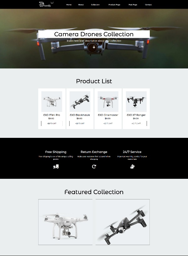 Dronify Premium - Multipage Drone Shopify template