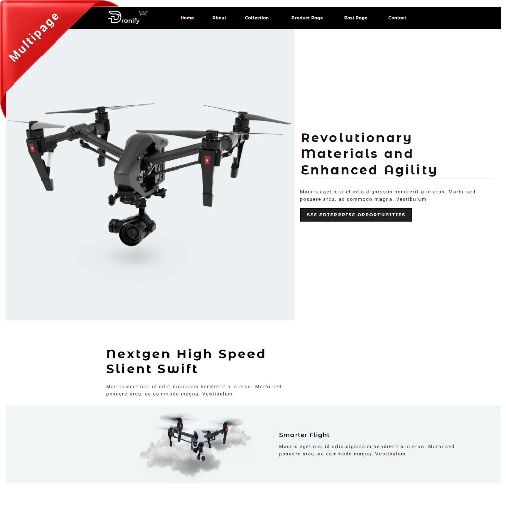 Dronify Premium - Multipage Drone Shopify template