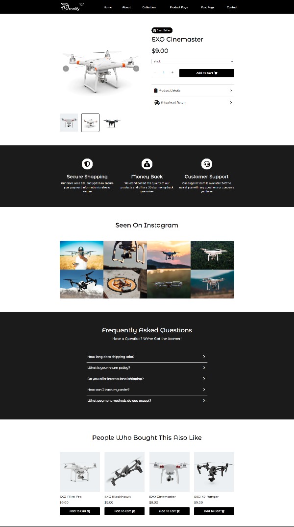 Dronify Premium - Multipage Drone Shopify template