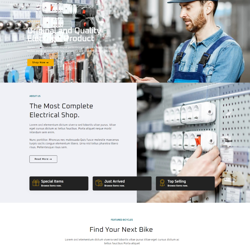 Electricalify - Tools & Accessories Store Shopify template built by Pagefly