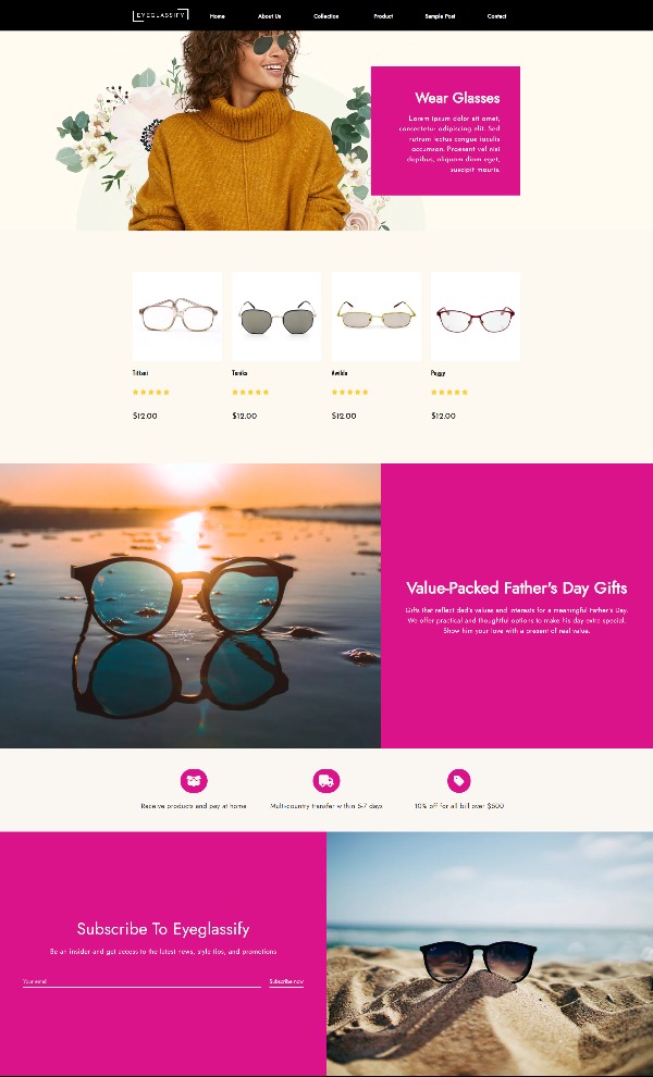 Eyeglassify Premium - Multipage Eyewear Shopify template