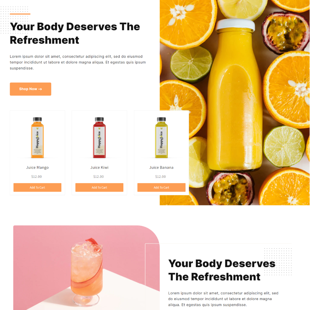 Favourify - Drink Shopify template built by Pagefly