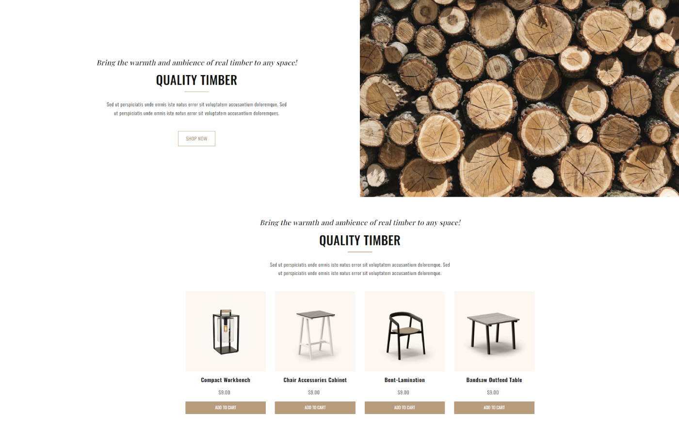 Woodify - Wood Shopify template built by Pagefly