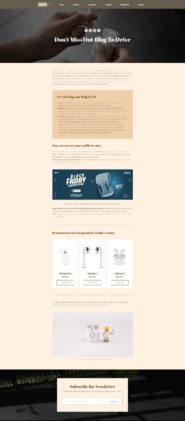 Airpodify Premium - Multipage Electronics Store Shopify template