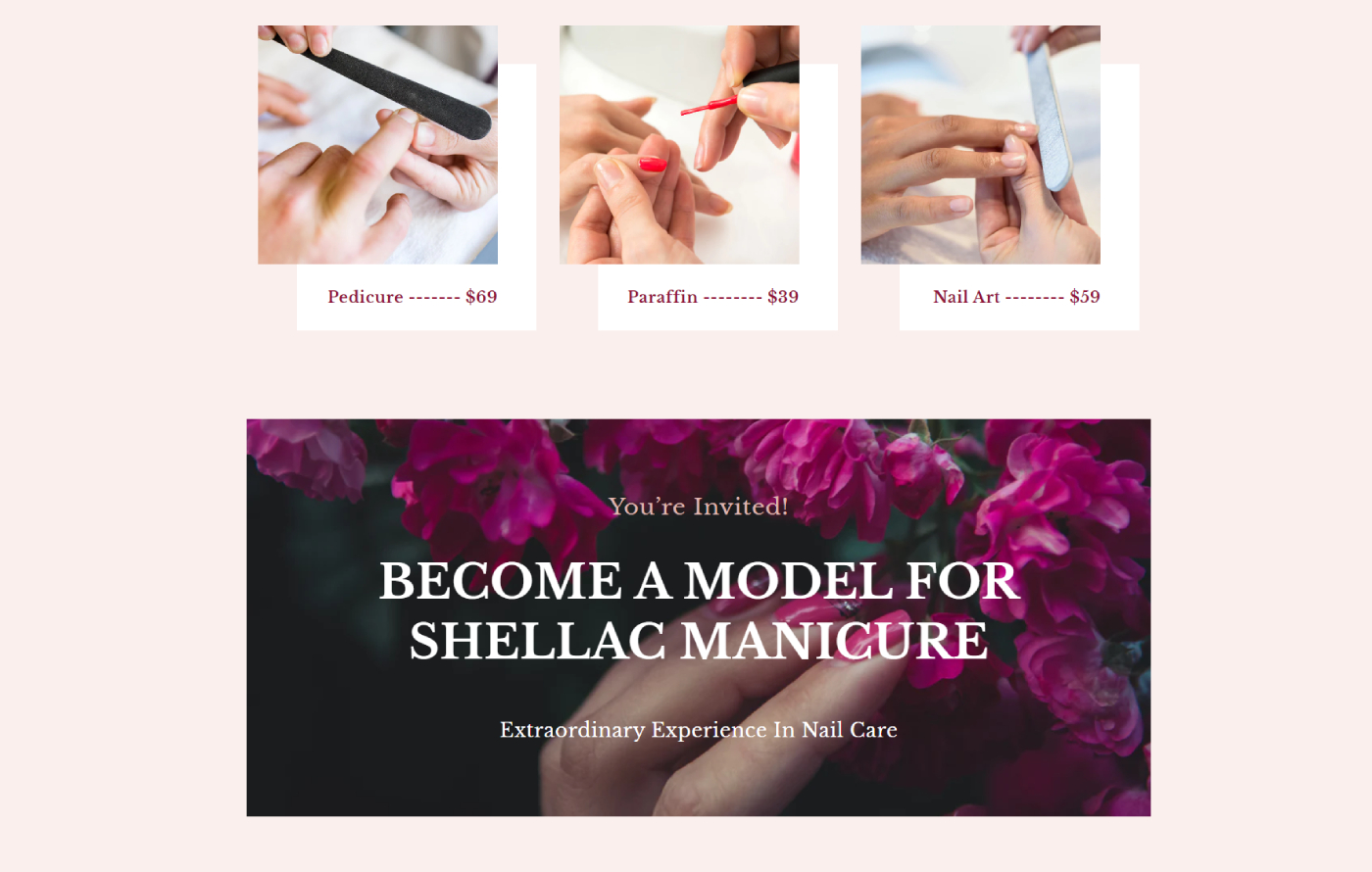 Manicurify - Nail Salon Shopify template built by Pagefly