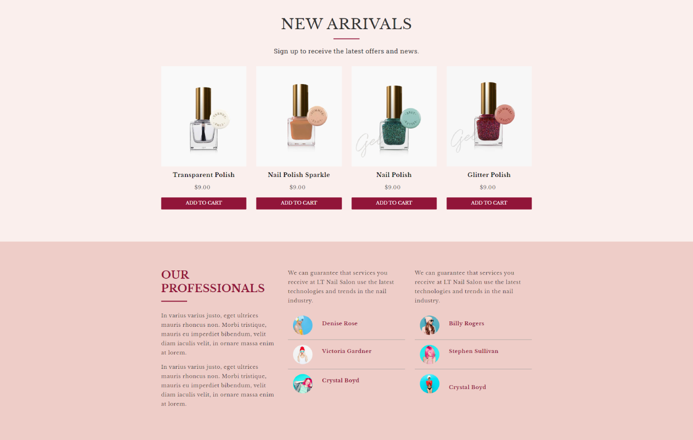 Manicurify - Nail Salon Shopify template built by Pagefly