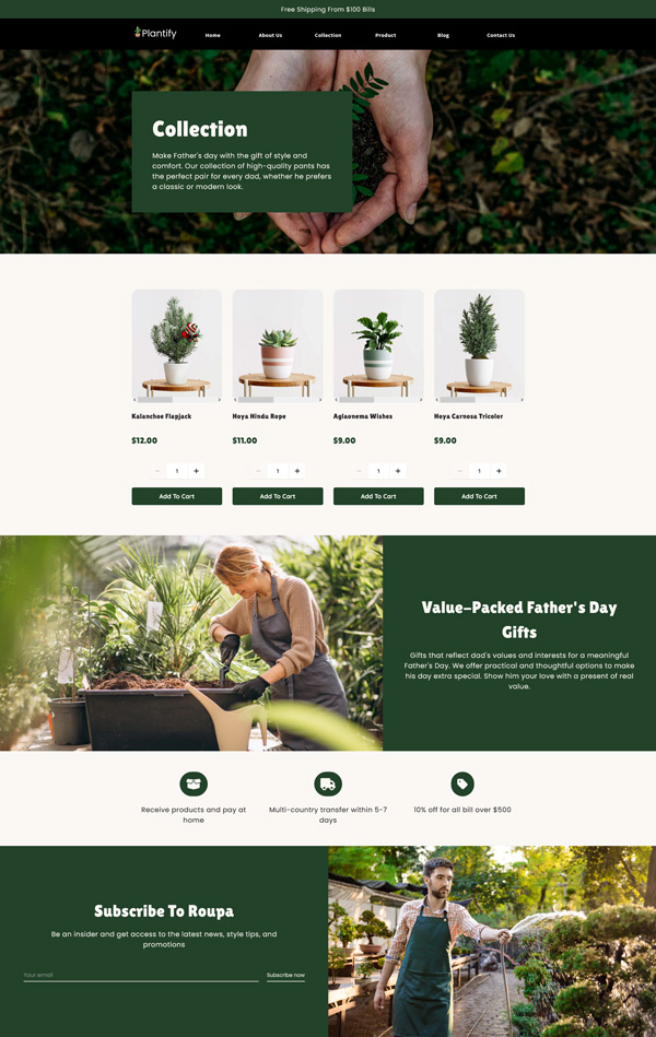 Plantify Premium - Multipage Plant Shopify template