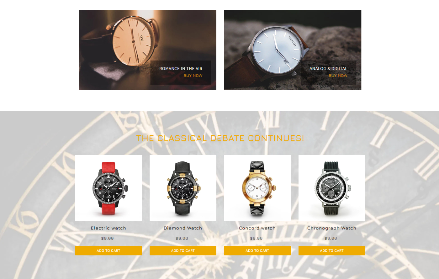 Timify - Watches and Accessories Shopify template built by Pagefly