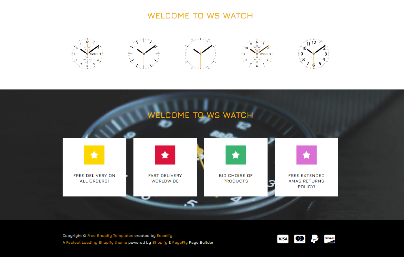 Timify - Watches and Accessories Shopify template built by Pagefly
