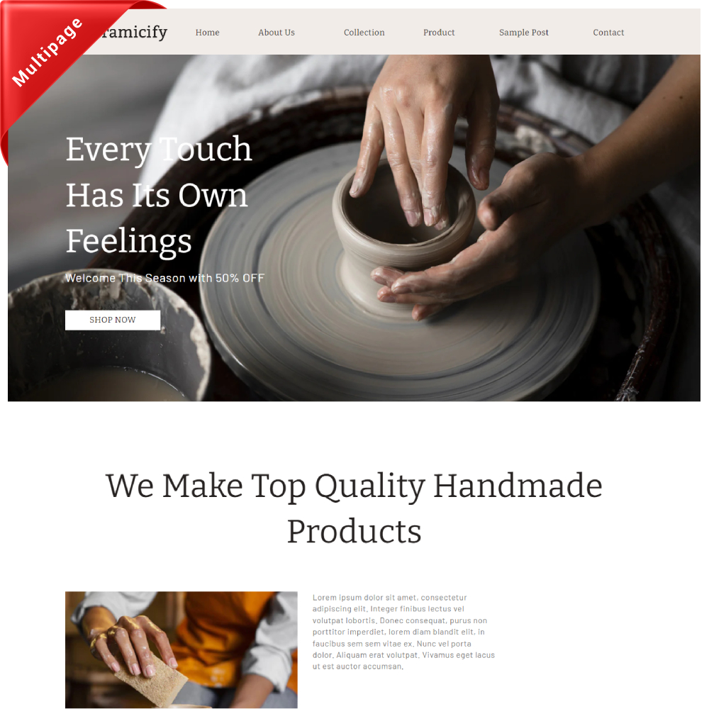 Ceramicify Premium - Multipage Ceramics Pottery Shopify template