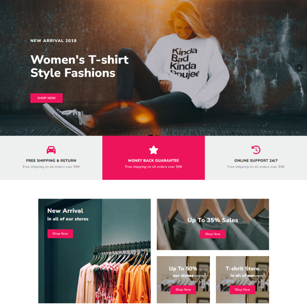 Fashionify - Free T Shirt Shopify template built by Pagefly