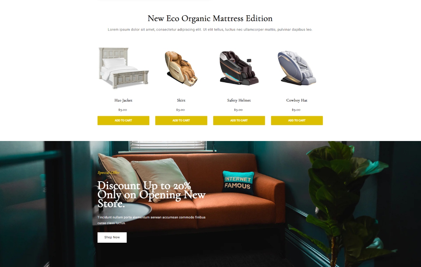 Mattressify - Beds & Mattress Shopify template built by Pagefly
