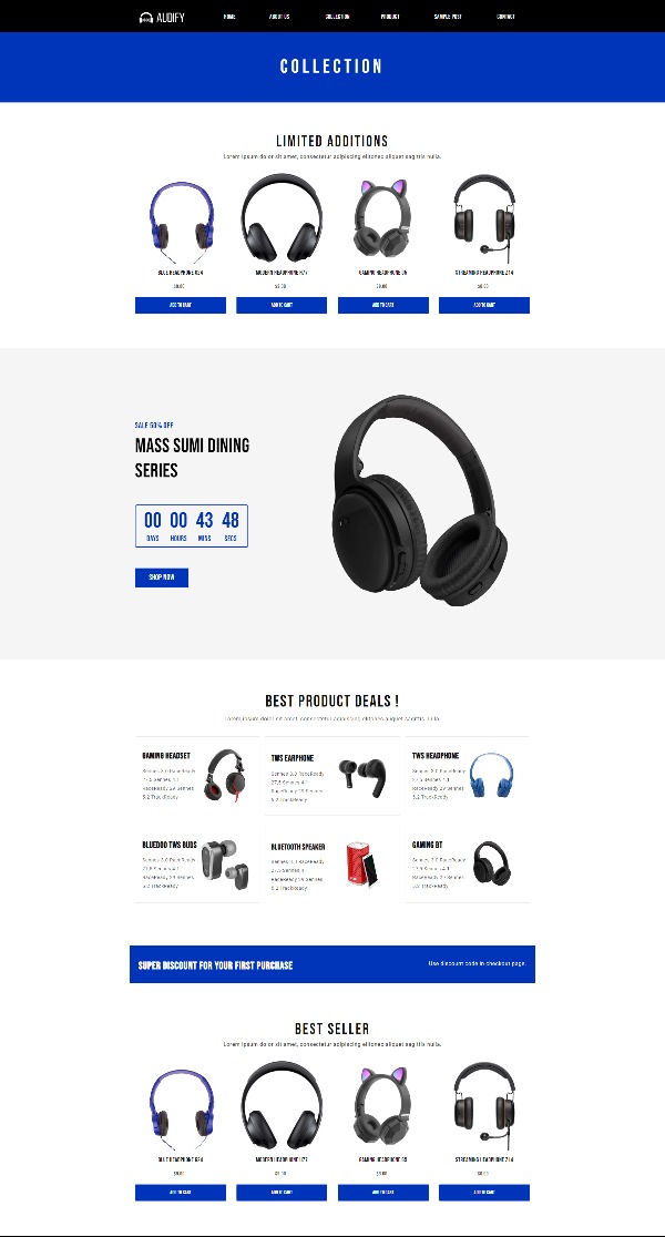 Audify Premium - Multipage Headphones Shopify template