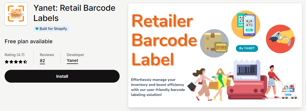 Shopify barcode app